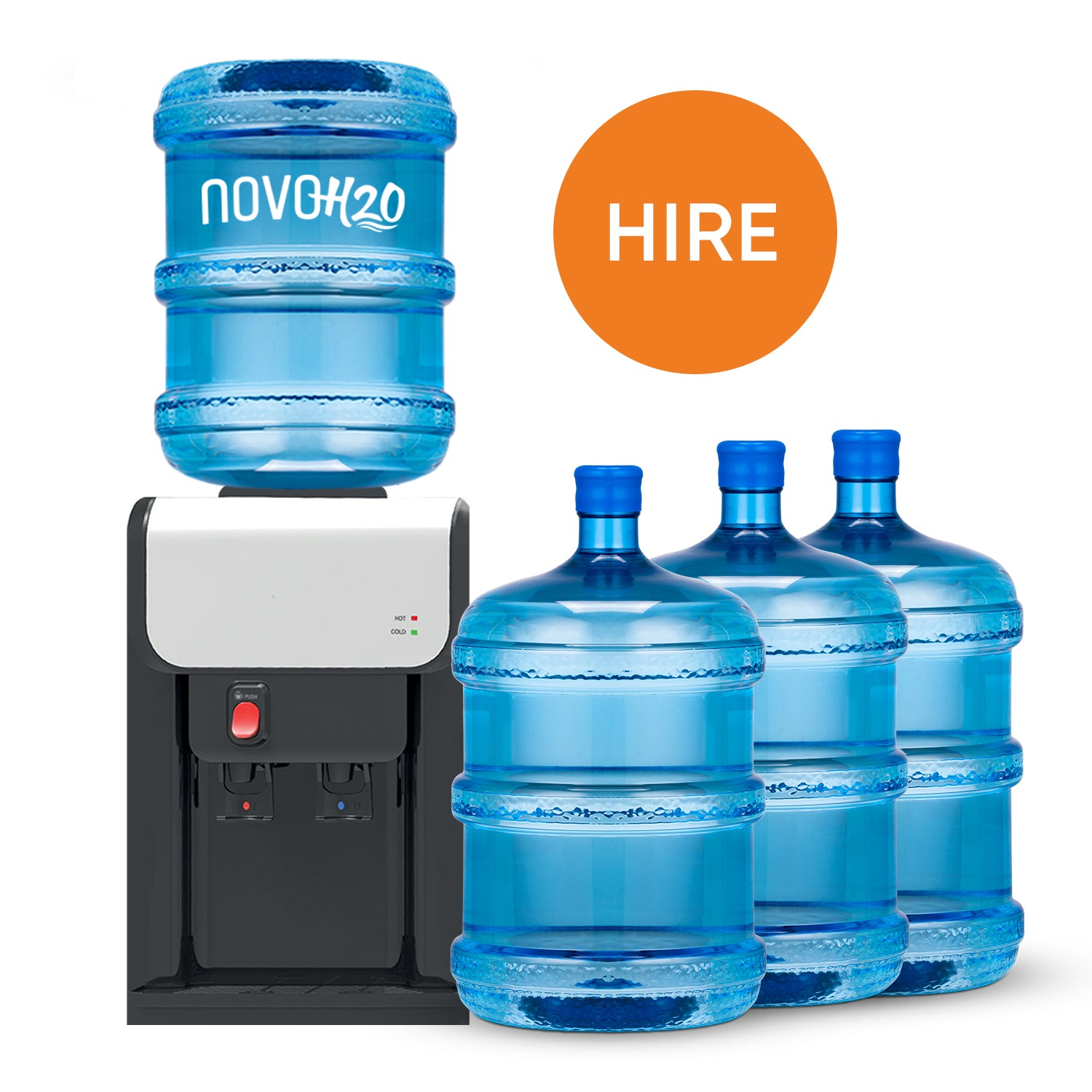 Contemporary Benchtop Water Cooler (+ 4 free 15L bottles) - <strong>Annual Hire</strong>