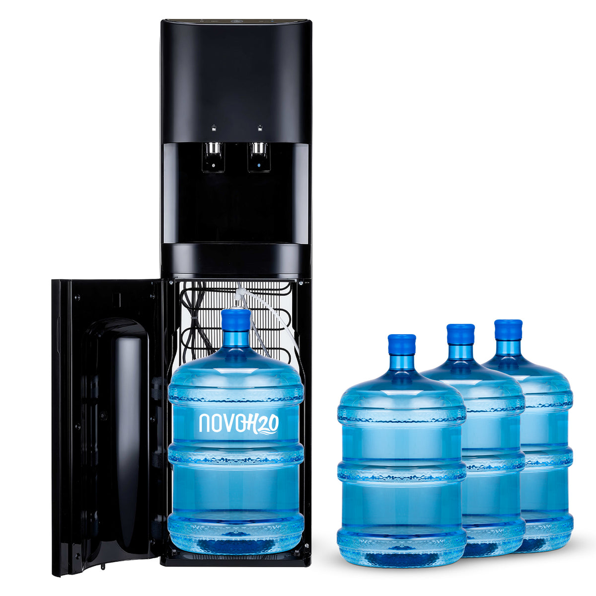 Premium Water Cooler (Black) – Bottom Loaded (+ 4 free 15L bottles) - &lt;strong&gt;Annual Hire&lt;/strong&gt;