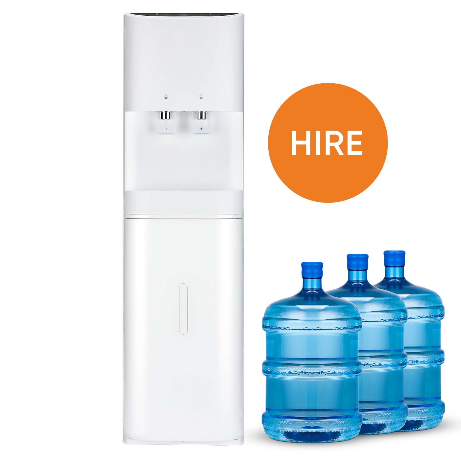 Premium Water Cooler (White) – Bottom Loaded (+ 4 free 15L bottles) - <strong>Annual Hire</strong>