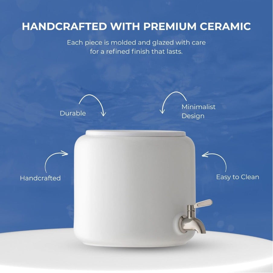 Premium Ceramic Dispenser – “Wonder Well - Lily” (Dispenser + 3 bottles)