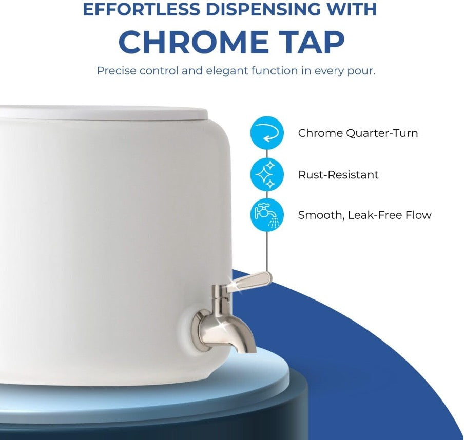 Premium Ceramic Dispenser – “Wonder Well - Lily” (Dispenser + 3 bottles)