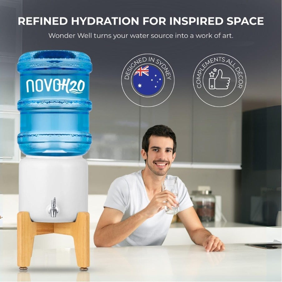 Premium Ceramic Dispenser – “Wonder Well - Lily” (Dispenser + 3 bottles)