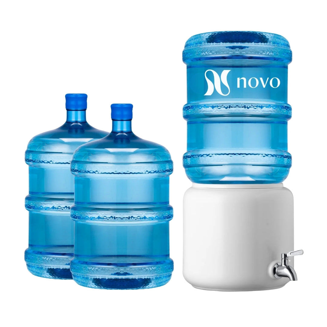 Premium Ceramic Dispenser – “Wonder Well - Lily” (Dispenser + 3 bottles)
